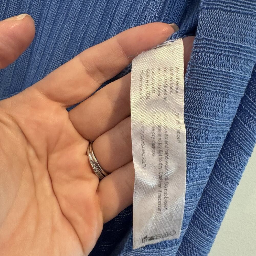 Eileen Fisher‎ Open Front Cardigan Women 1X Blue Tencel Lagenlook Boho READ - Picture 10 of 15